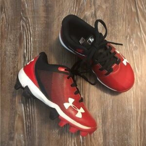 Under Armour Red & Black Cleats